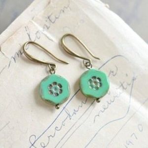Mint Green Antique Earrings
